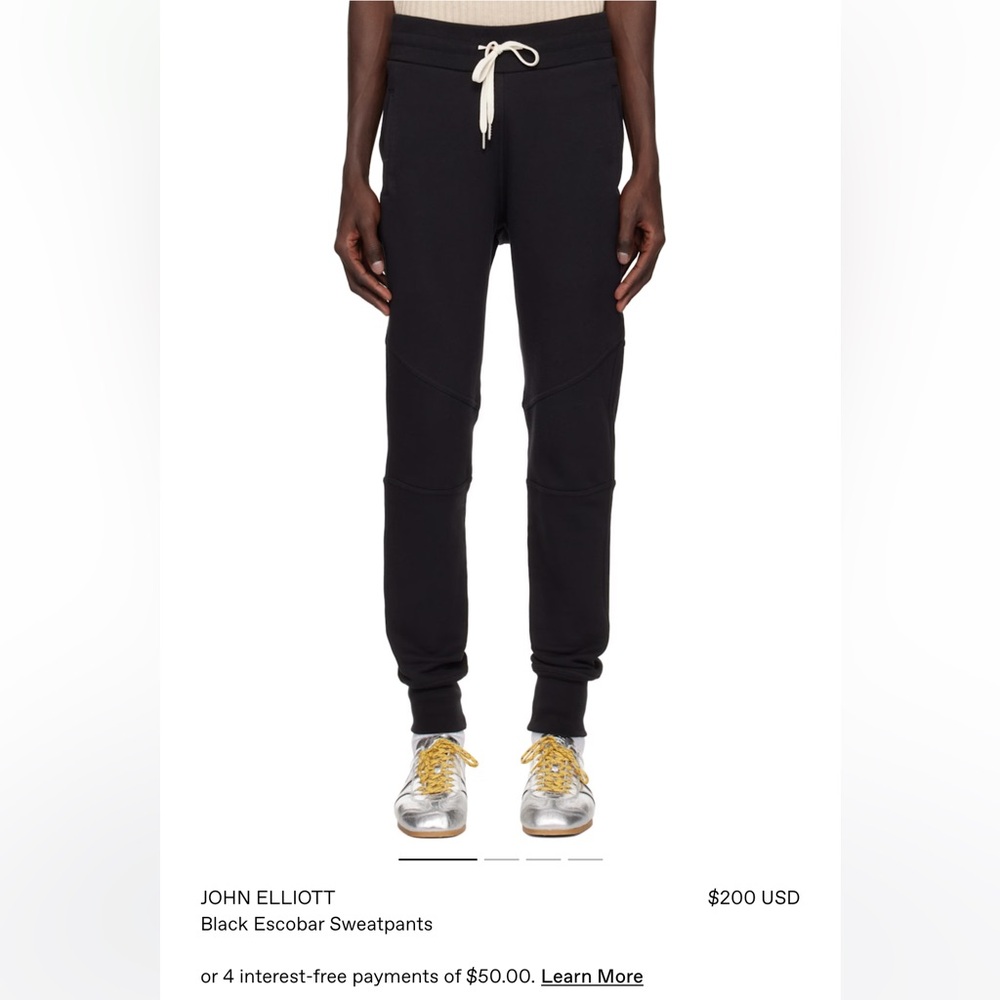 John Elliot Unisex Black Joggers with